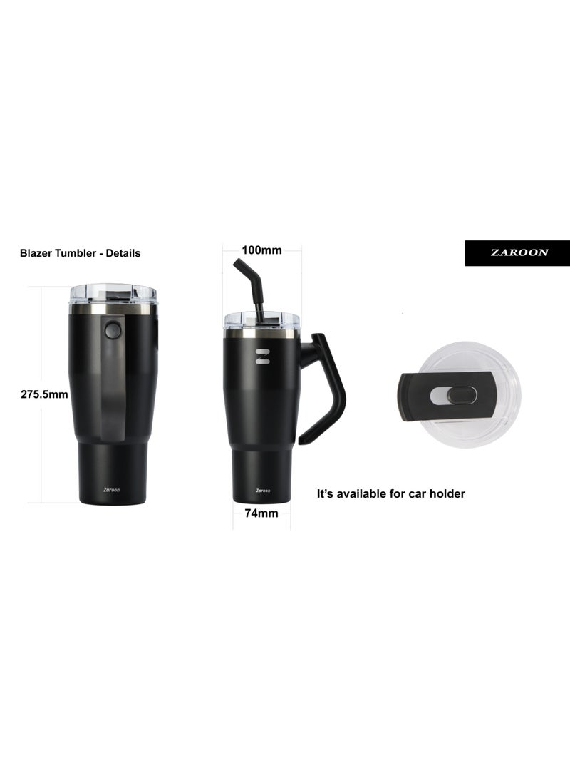 Zaroon Double Walled Sipper Thermolab series Stainless Steel Water Drinking Flask with Straw Lid - Image 4